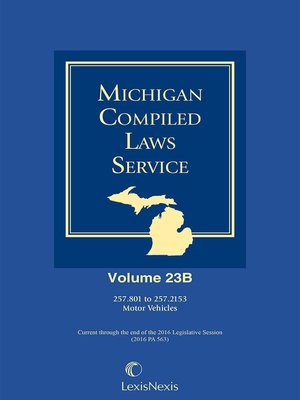 cover image of Michigan Compiled Laws Service